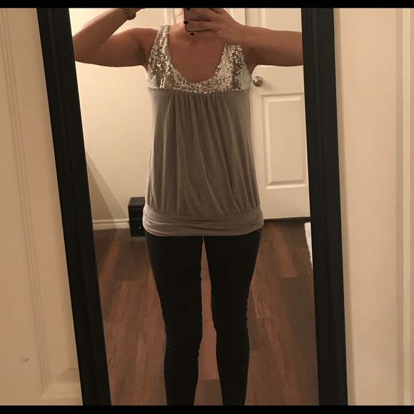 Body Central Other - FREE WHEN YOU SPEND $10 Gray sequin top